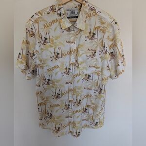 Savage Tacticians Hawaiian Shirt Mens Yellow Slay & Vacay Skeleton Aloha Large